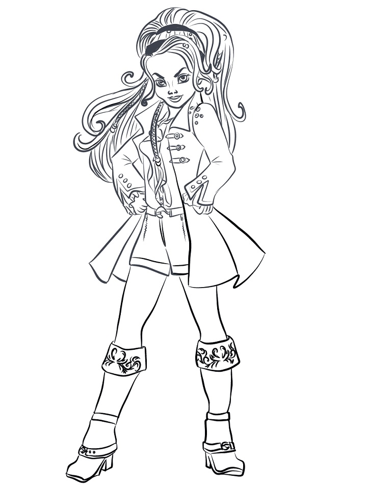 Descendants CJ Hook Coloring Page - Free Printable Coloring Pages for Kids
