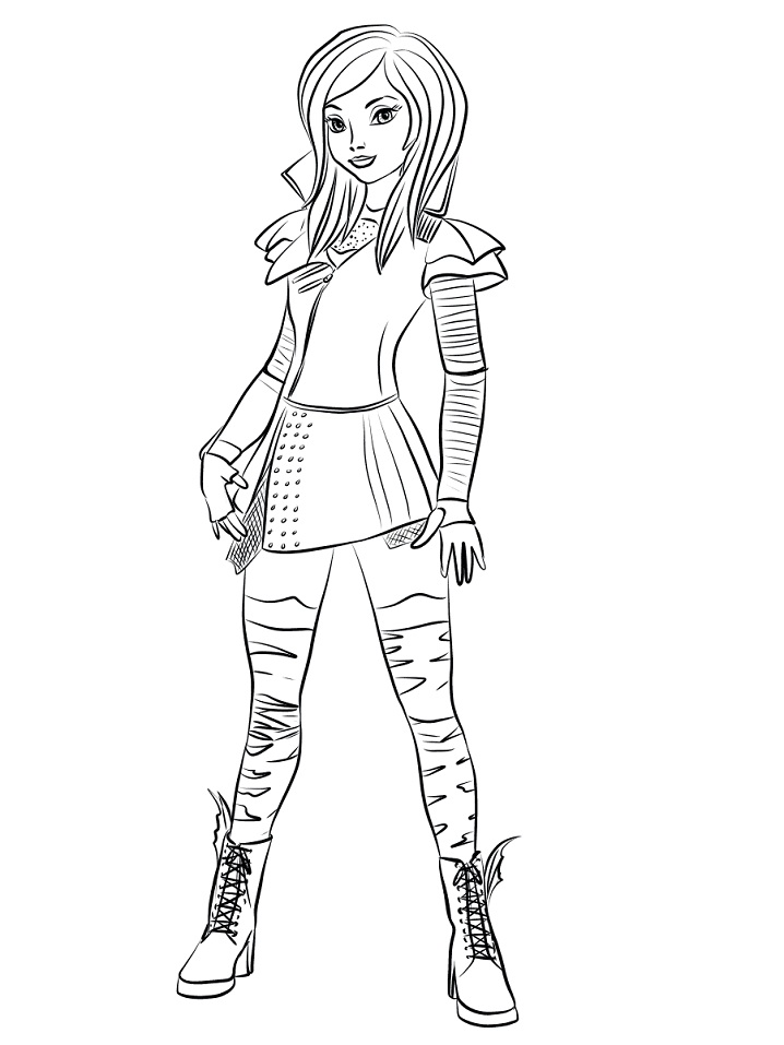 Mal from Descendants Coloring Page - Free Printable Coloring Pages for Kids