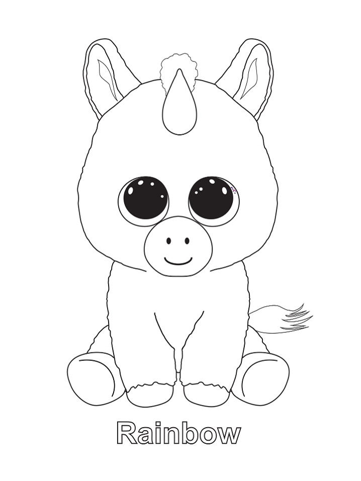 Rainbow Beanie Boo Coloring Page - Free Printable Coloring Pages for Kids