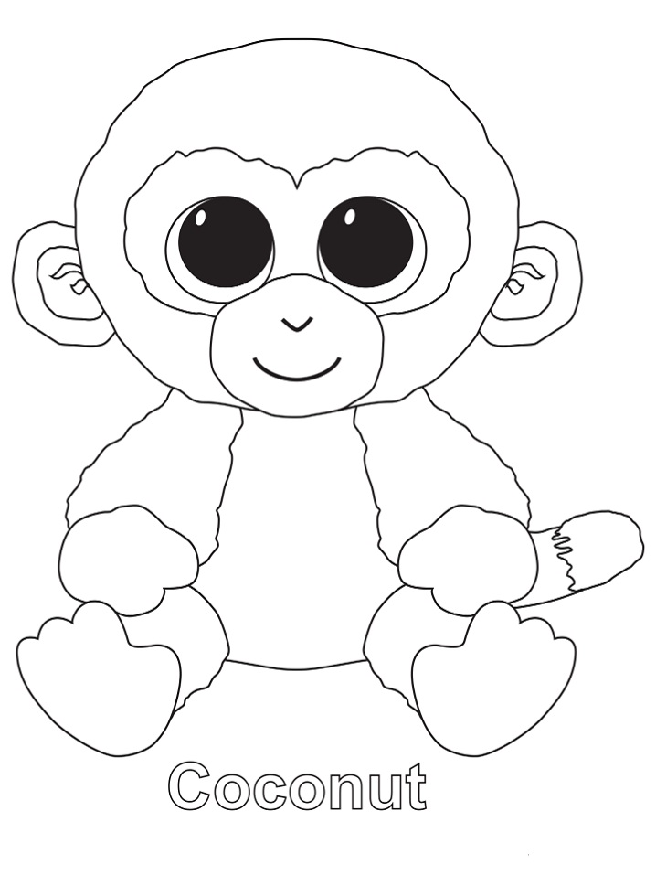 Coconut Beanie Boo Coloring Page - Free Printable Coloring Pages for Kids