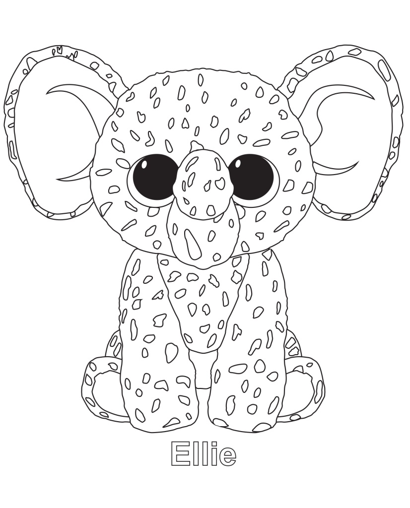 Ellie Beanie Boo Coloring Page - Free Printable Coloring Pages for Kids