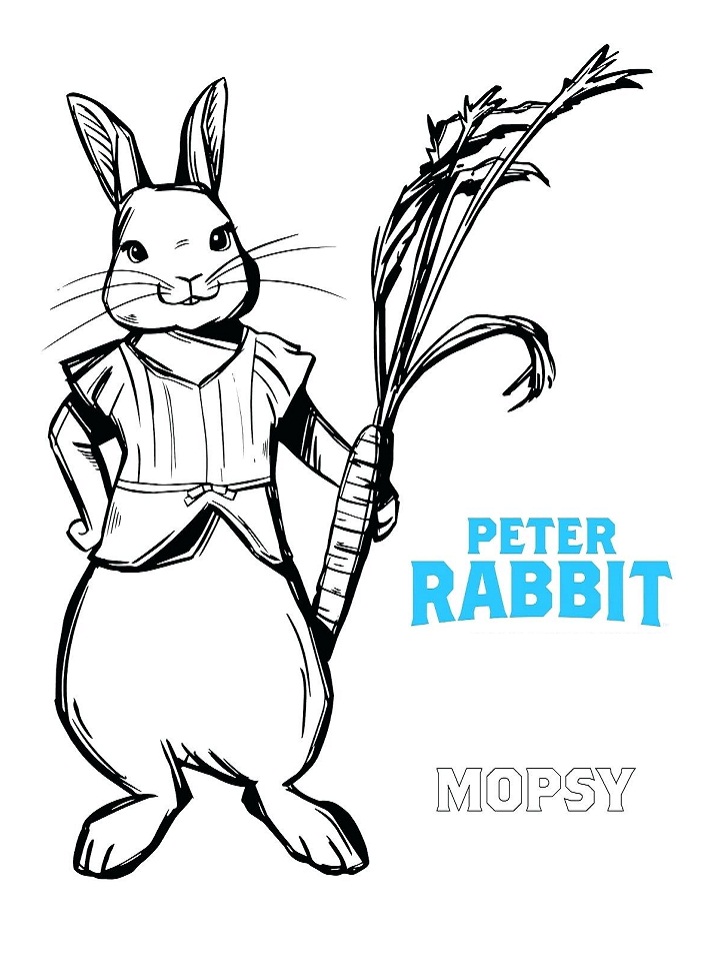 Mopsy Rabbit Coloring Page - Free Printable Coloring Pages for Kids