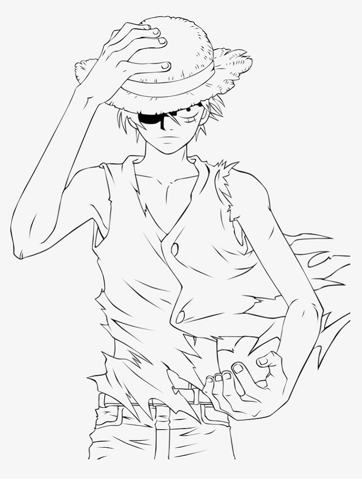 Luffy Gets Angry Coloring Page - Free Printable Coloring Pages for Kids