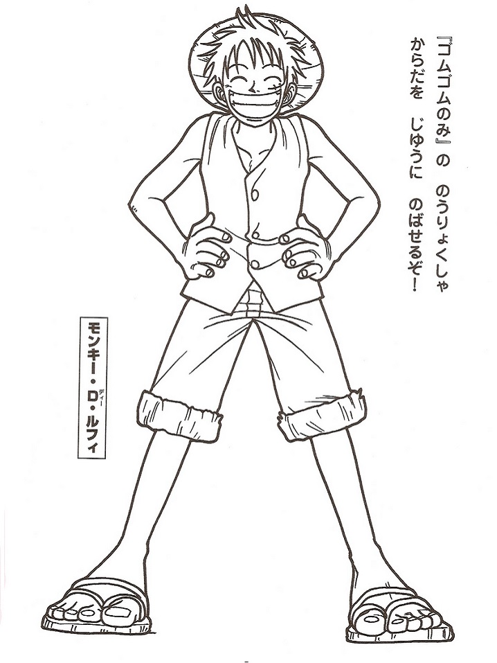 Funny Luffy Smiling Coloring Page - Free Printable Coloring Pages for Kids