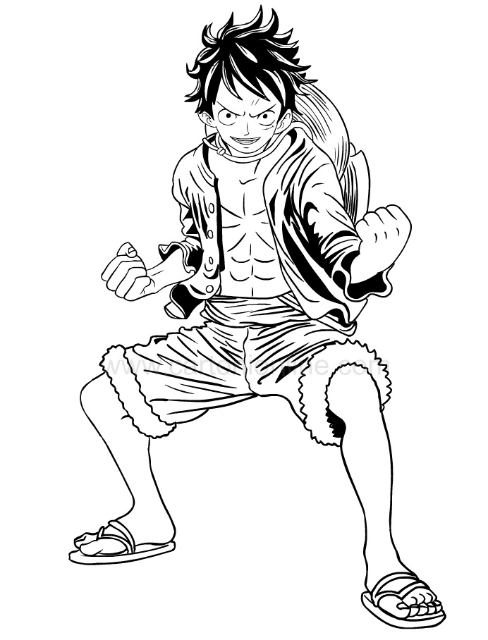 Monkey D Luffy By Oda One Piece Coloring Pages Sketch Coloring Page ...