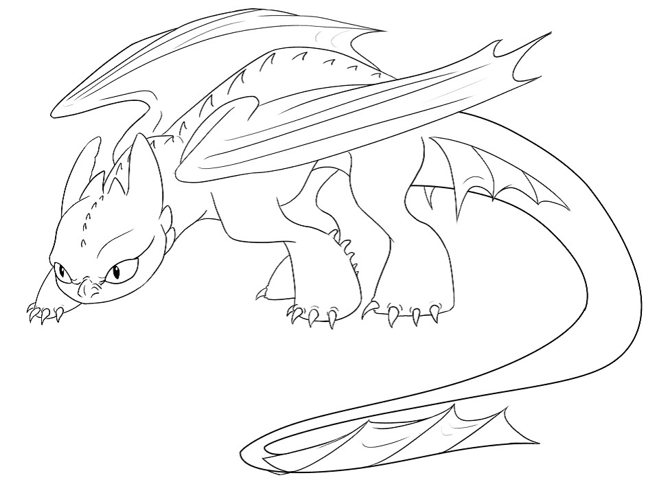 Creeping Toothless Coloring Page - Free Printable Coloring Pages for Kids