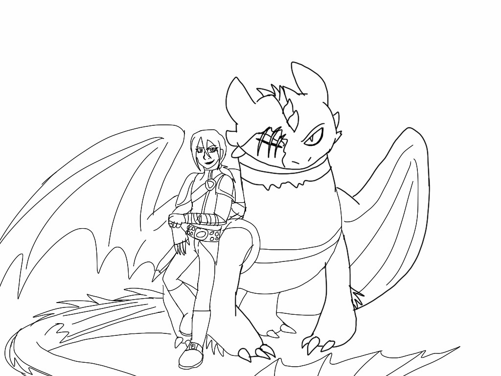 Easy Toothless Coloring Pages