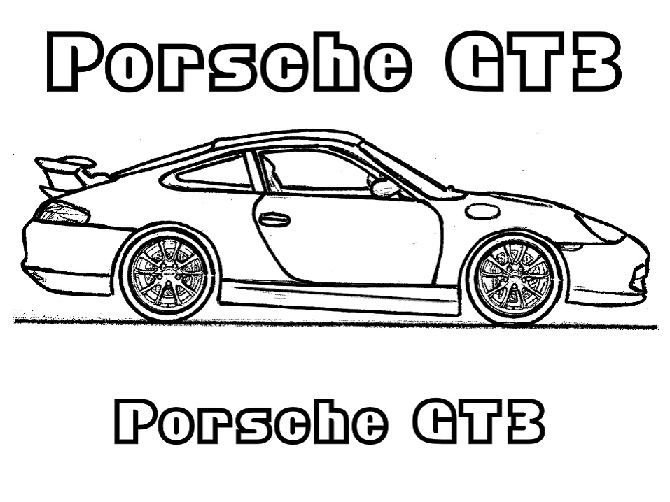 Porsche GT3 Coloring Page - Free Printable Coloring Pages for Kids