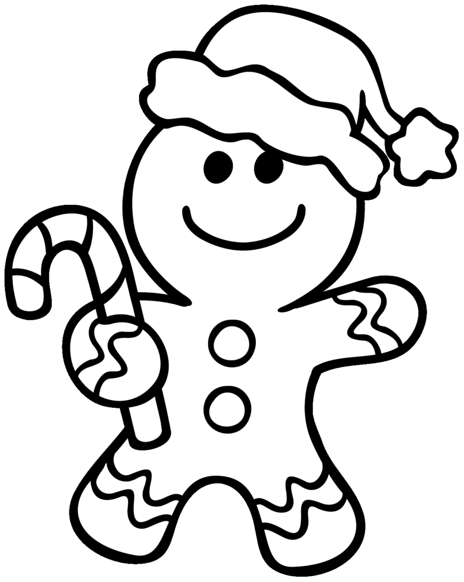 Gingerbread Man In Christmas Day Coloring Page - Free Printable