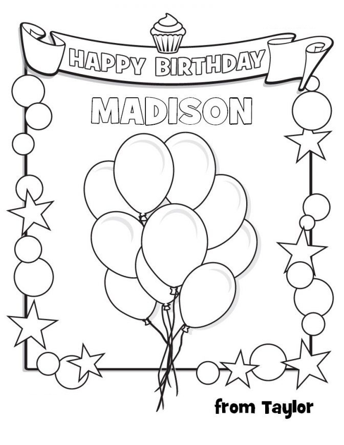 Happy Birthday Madison Coloring Page - Free Printable Coloring Pages ...