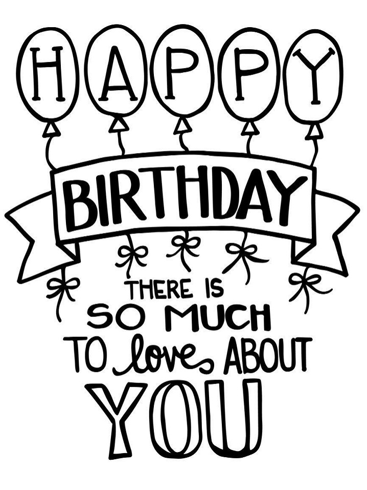 Download Happy Birthday Quote Coloring Page - Free Printable ...