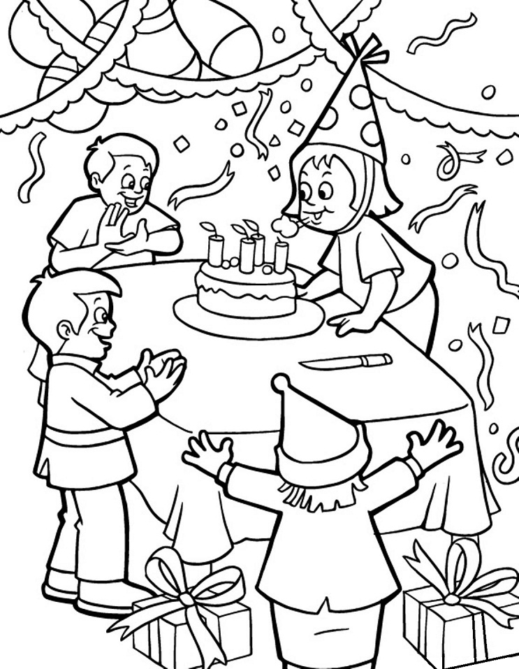 Download Birthday Party Coloring Page - Free Printable Coloring ...