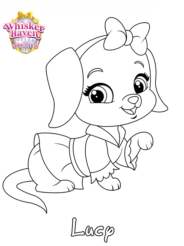 Whisker Haven Lucy Princess Coloring Page - Free Printable Coloring
