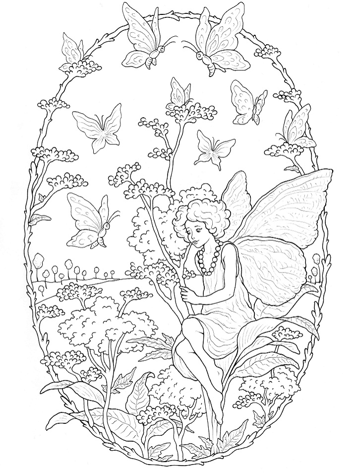 Butterflies Fairy Coloring Page - Free Printable Coloring Pages for Kids