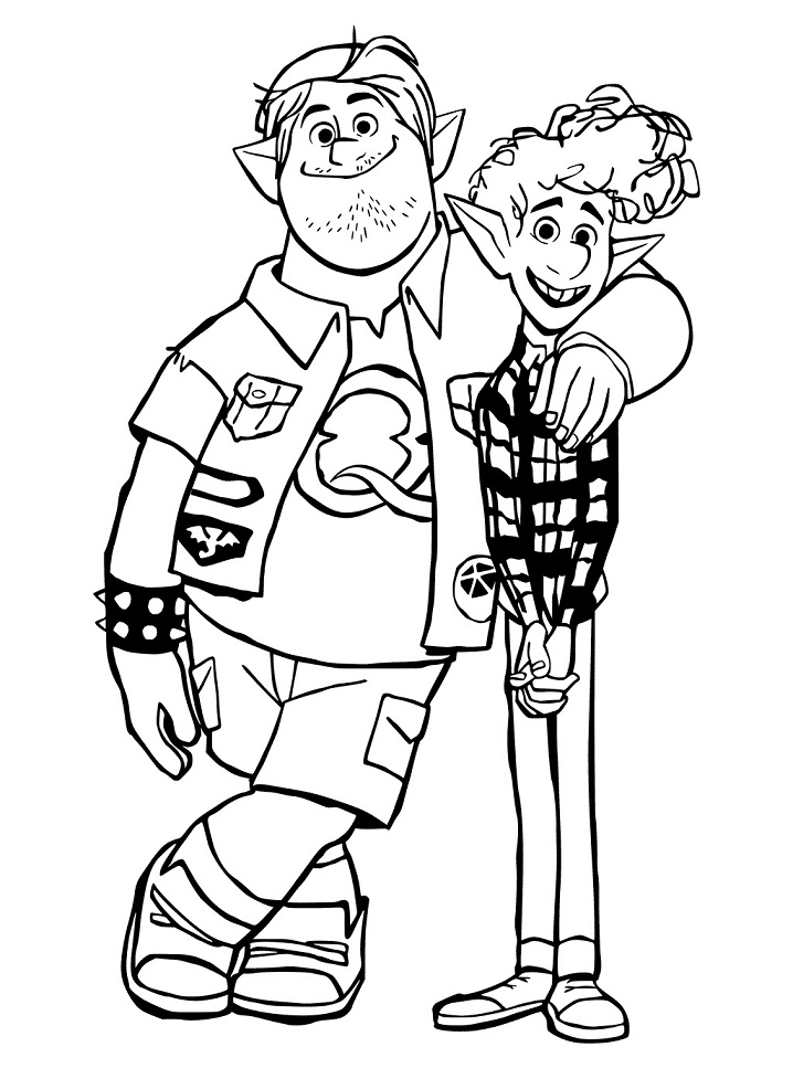 Happy Ian and Barley Coloring Page - Free Printable Coloring Pages for Kids