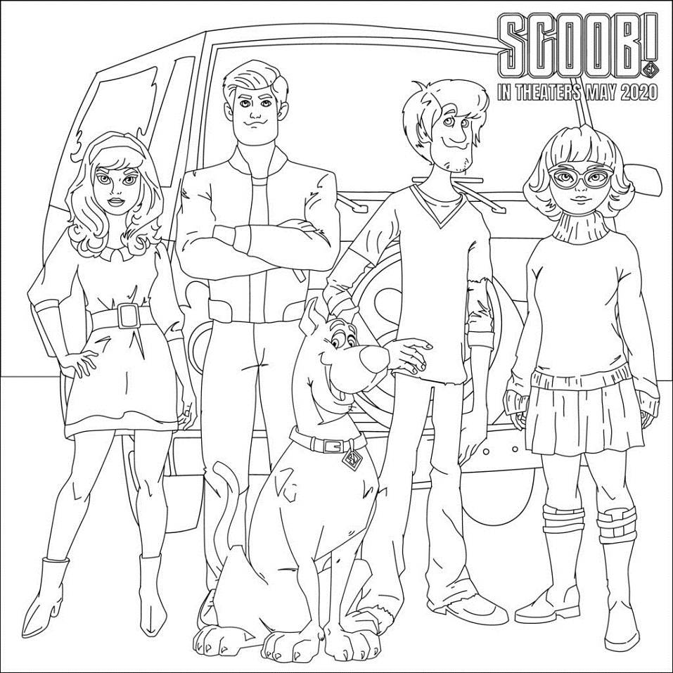 The Mystery Inc. Coloring Page - Free Printable Coloring Pages for Kids