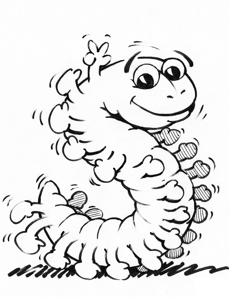 Catterpillar Hands Draw Coloring Page - Free Printable Coloring Pages