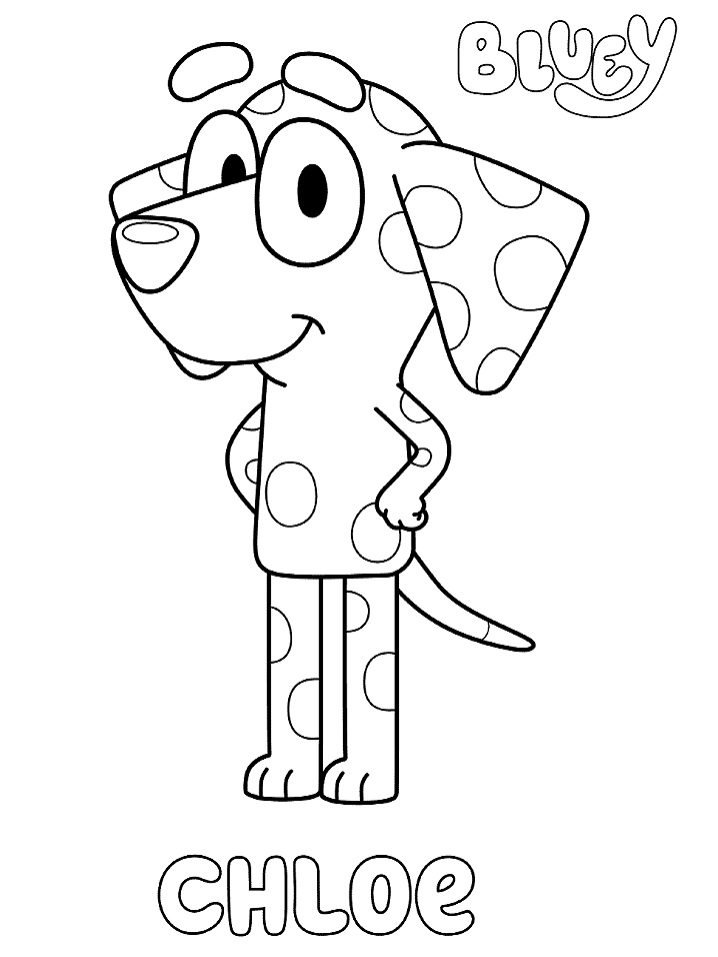 Chloe from Bluey Coloring Page - Free Printable Coloring Pages for Kids