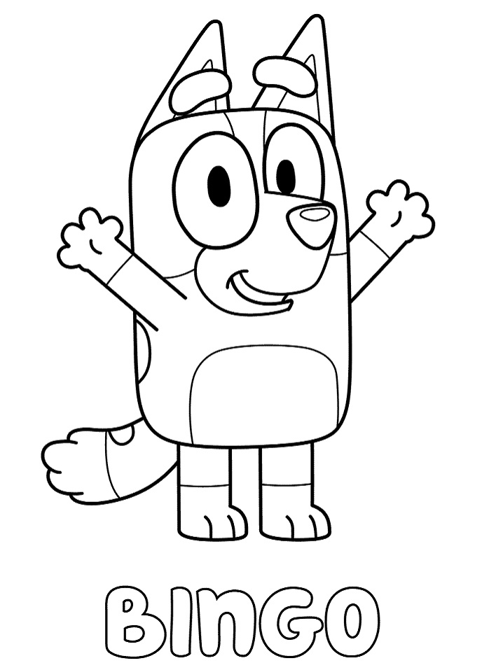 Bingo Heeler from Bluey Coloring Page - Free Printable Coloring Pages