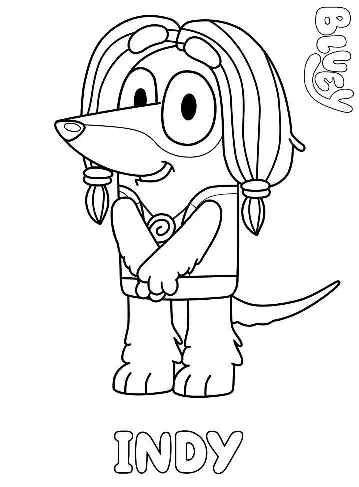 Indy from Bluey Coloring Page Free Printable Coloring Pages for Kids