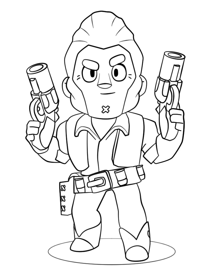 Brawl Stars Colt Coloring Page Free Printable Coloring