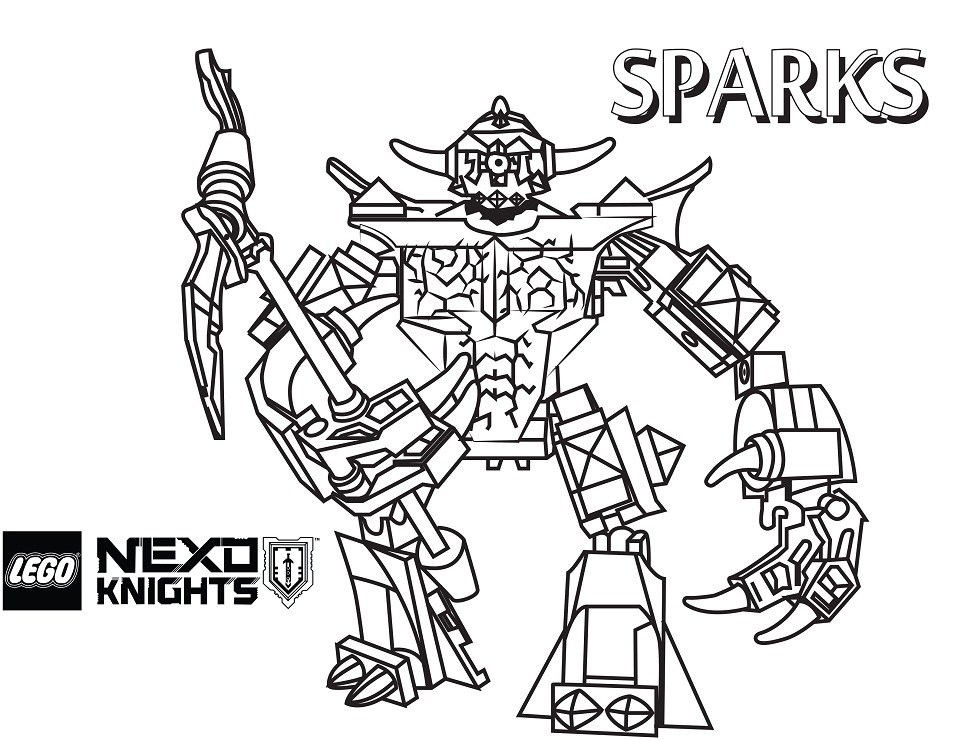 sparks from nexo knights coloring page  free printable