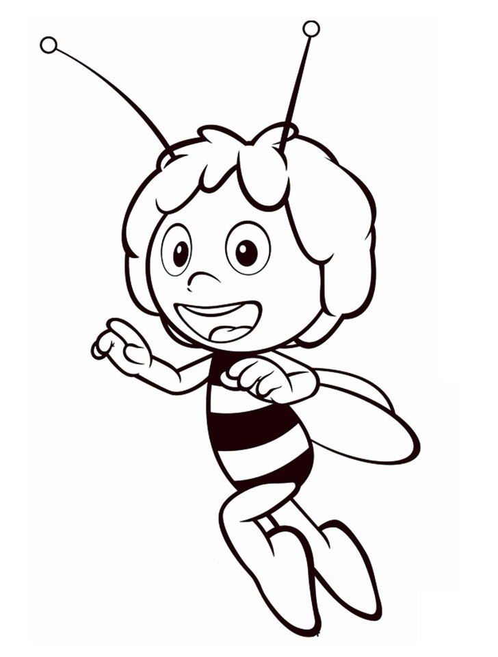 Download Happy Maya the Bee Coloring Page - Free Printable Coloring Pages for Kids