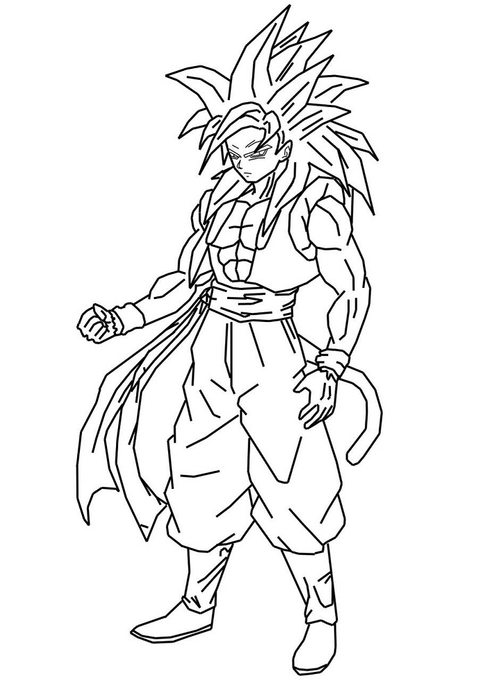 Gogeta SSJ4 Sketch Coloring Page Free Printable Coloring Pages for Kids