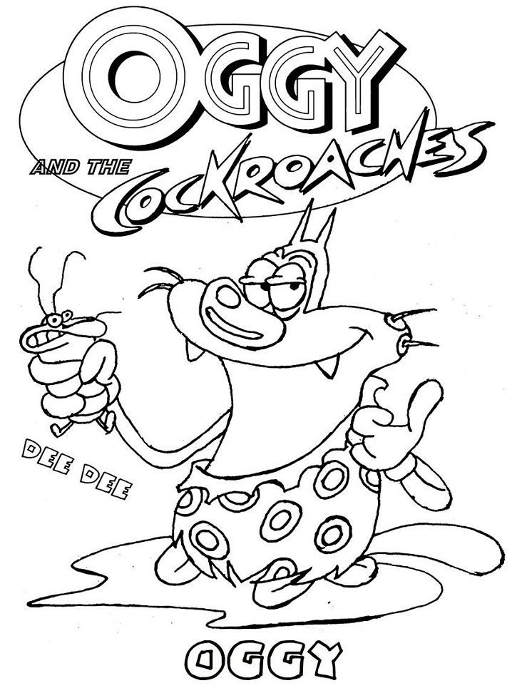 Oggy Catching Dee Dee Coloring Page - Free Printable Coloring Pages for